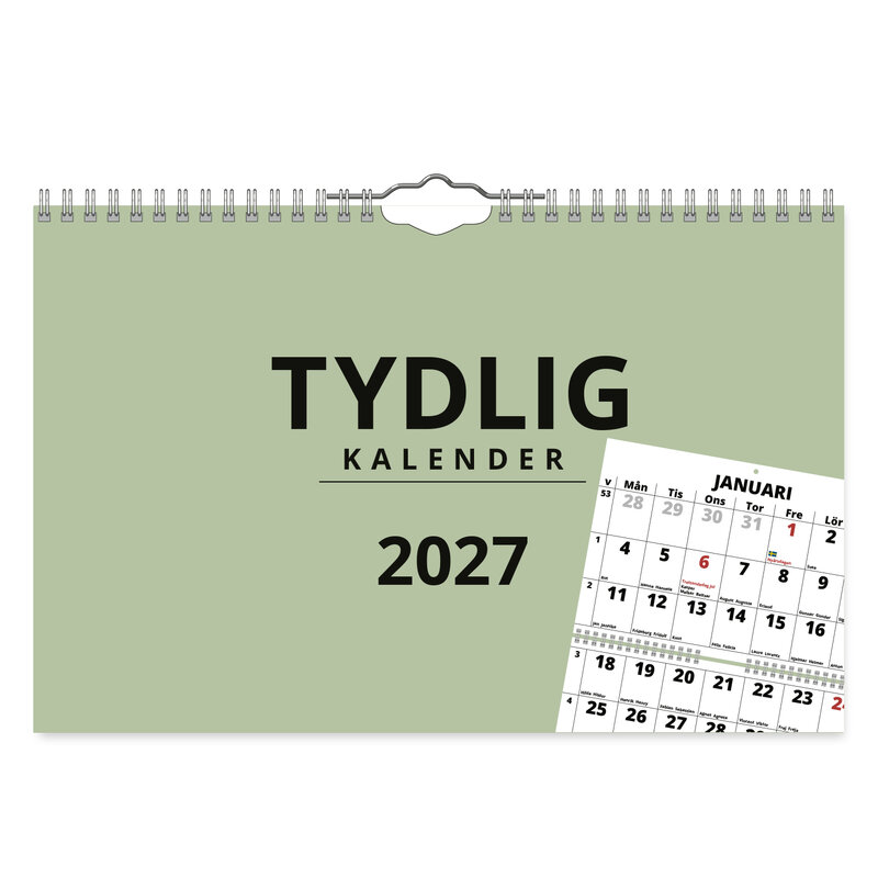 Väggkalender Tydlig 2027