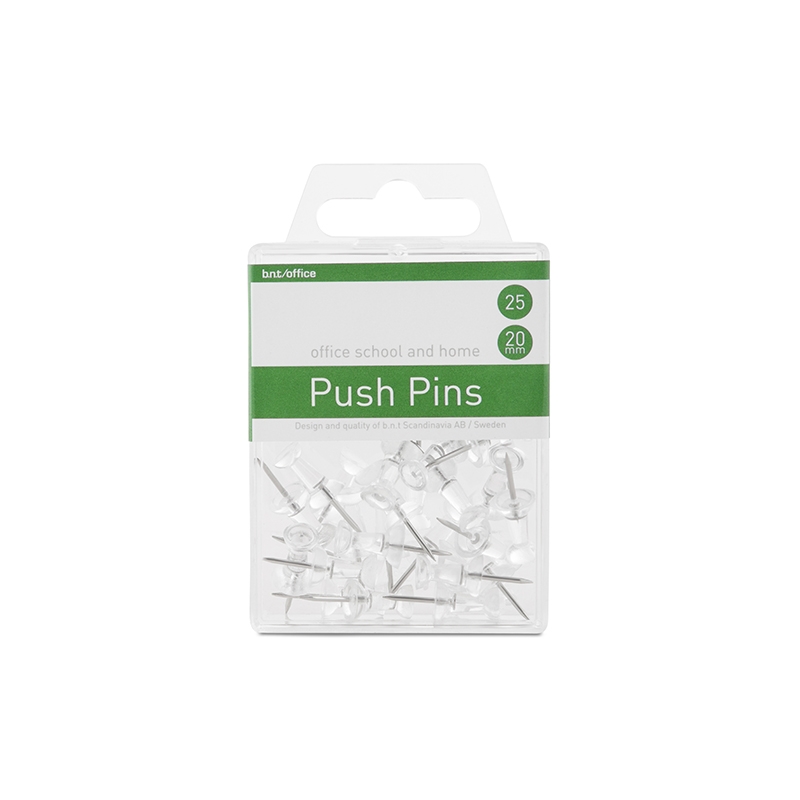 Push Pins 25st, Transp.