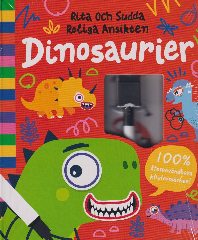 Rita och sudda roliga ansikten. Dinosaurier