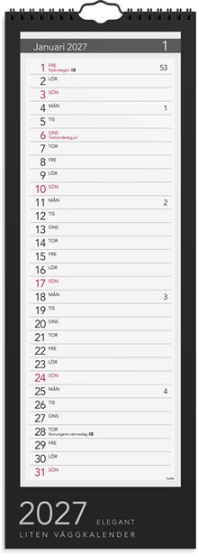 Lilla Väggkalender 2027 Elegant